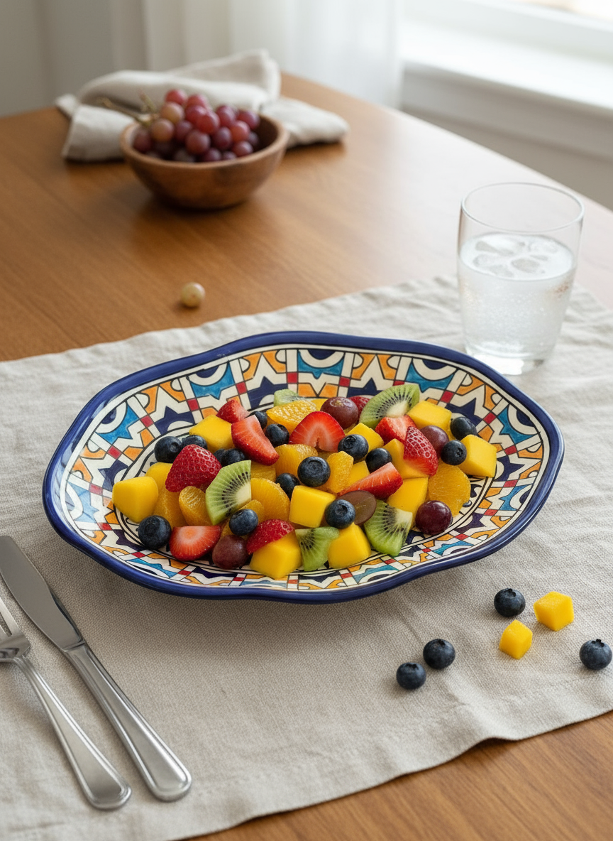 Grande assez ovale multicolore