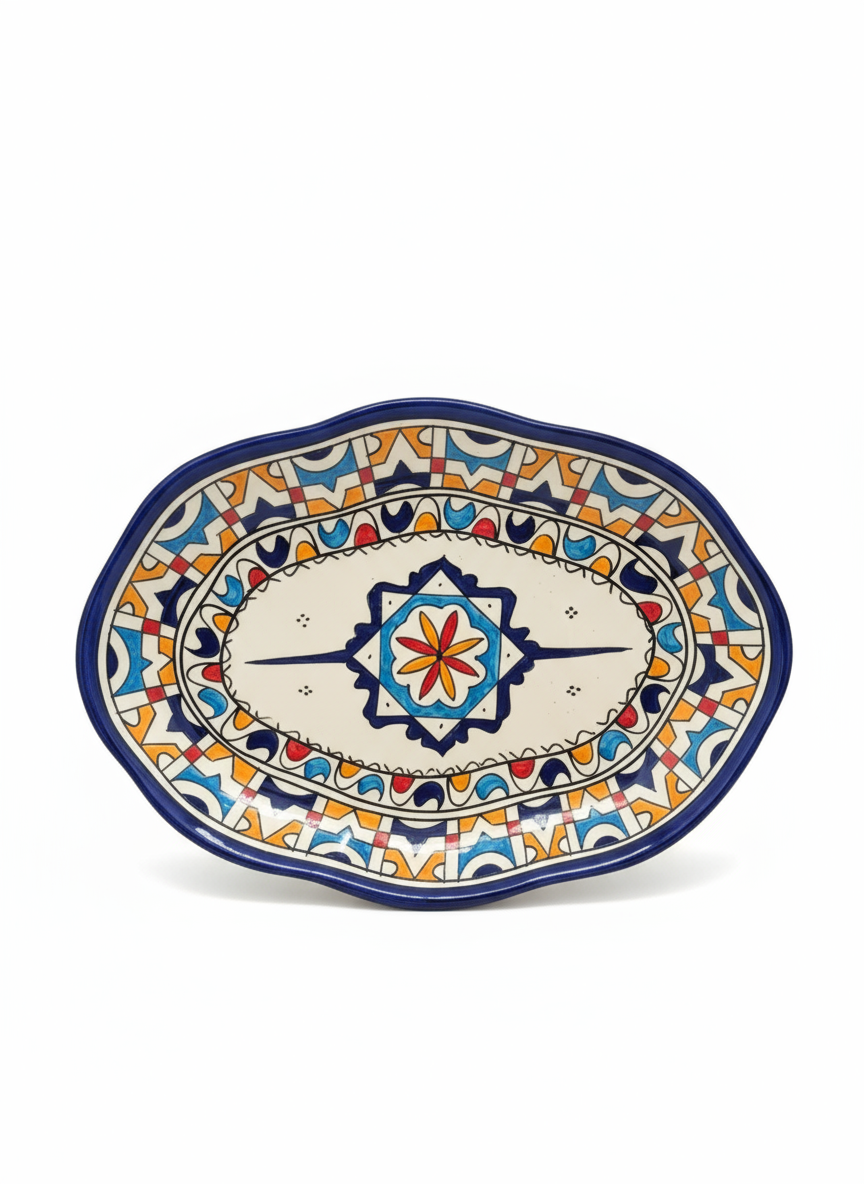 Grande assez ovale multicolore