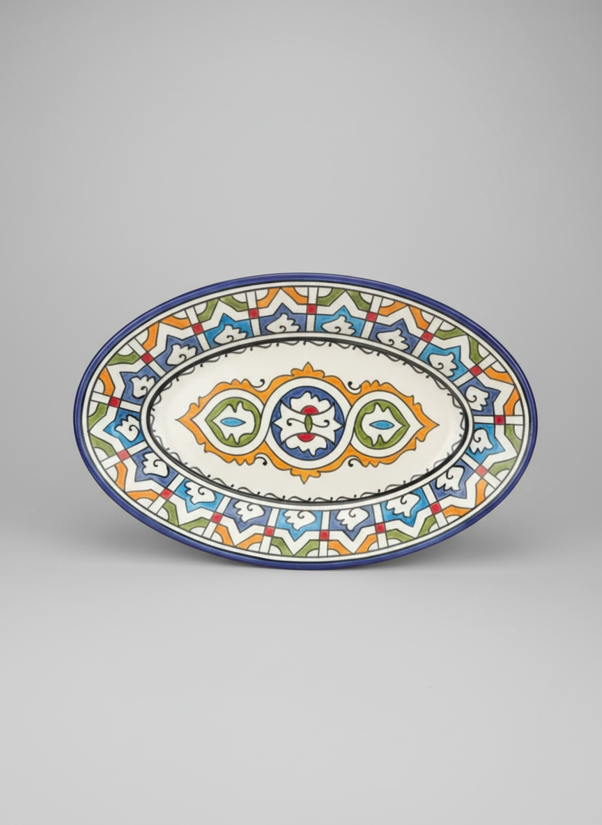 Assiette en céramique artisanale marocaine – Vaisselle fait main décorative