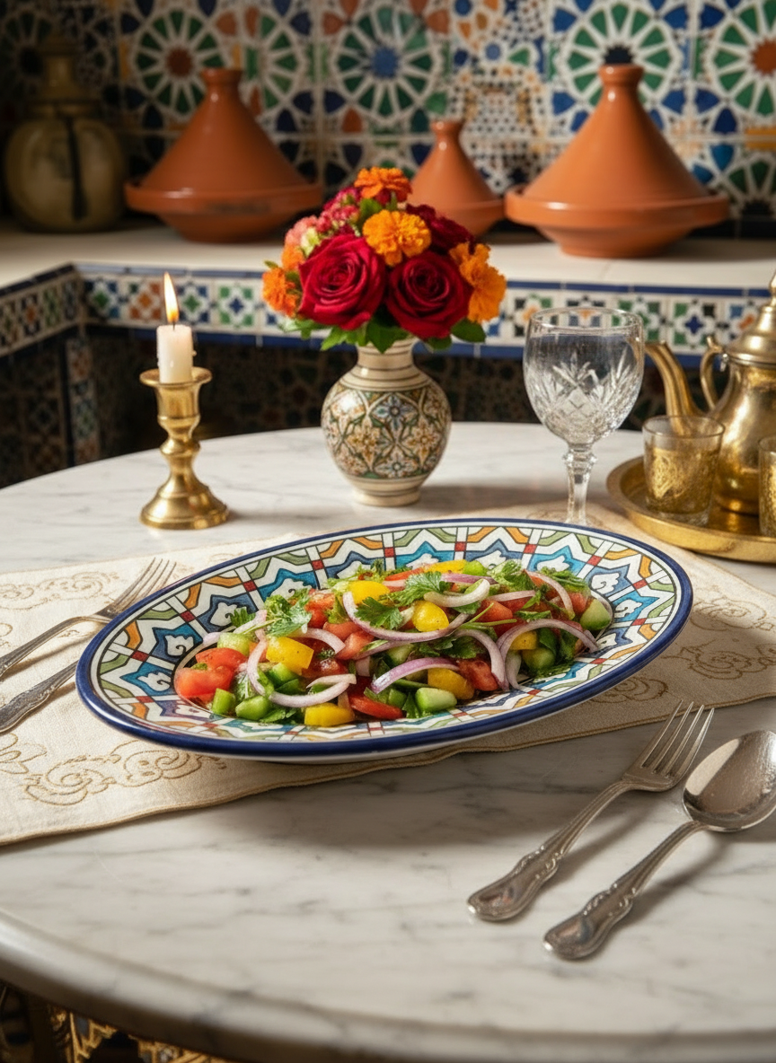 Assiette en céramique artisanale marocaine – Vaisselle fait main décorative