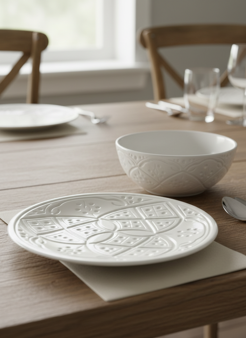 Assiette en céramique artisanale marocaine – Vaisselle fait main décorative