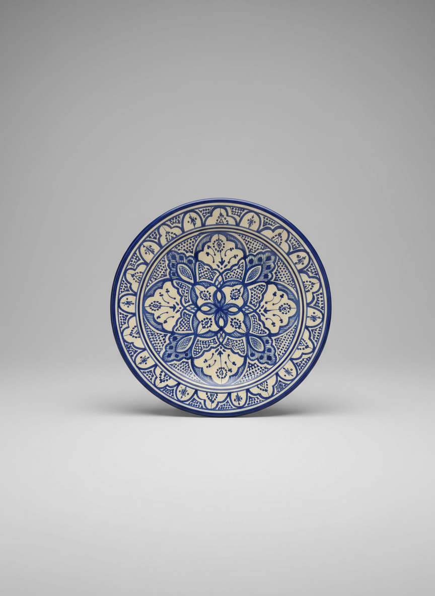 Assiette en céramique artisanale marocaine – Vaisselle fait main décorative