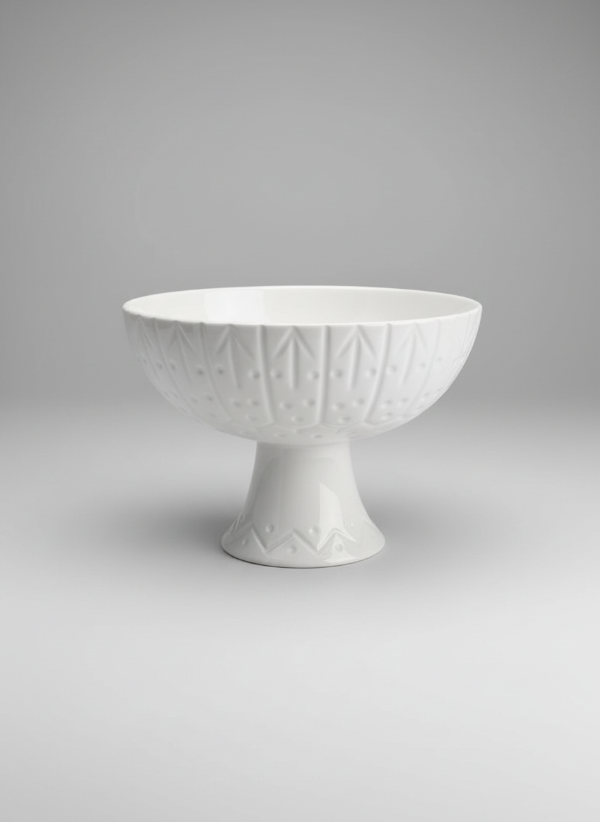 Bol sur pied en céramique artisanale marocaine – Fait main et décoratif