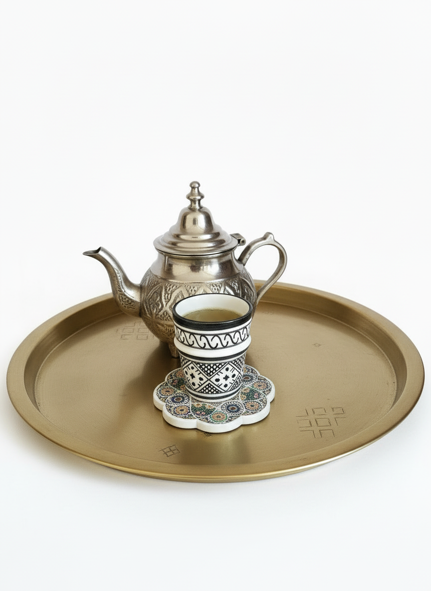 Mug en céramique artisanale marocaine – Fait main, design traditionnel